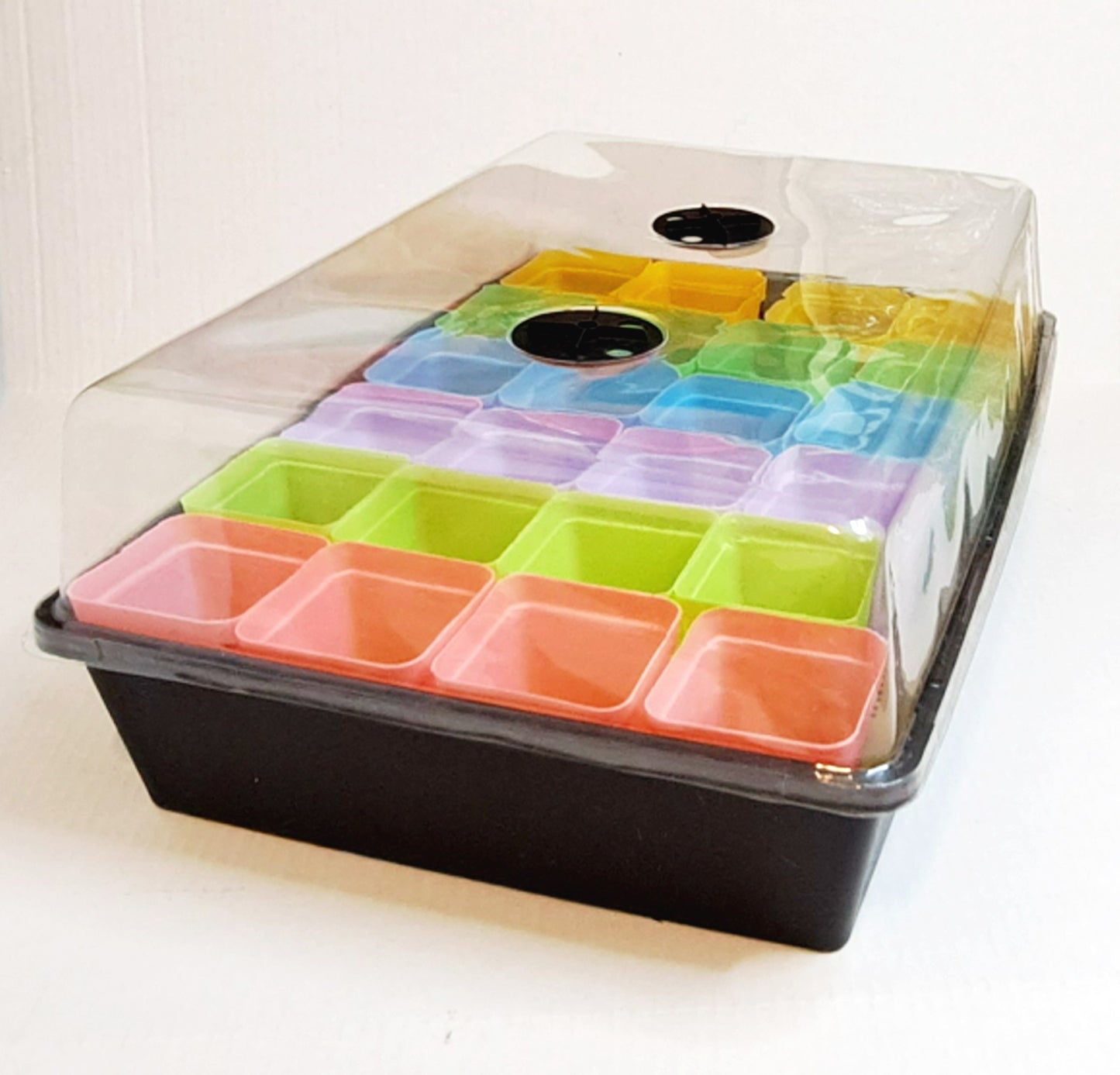 Heavy Duty Propagator Bin with Drain Hole and 3" Humidity Control Dome