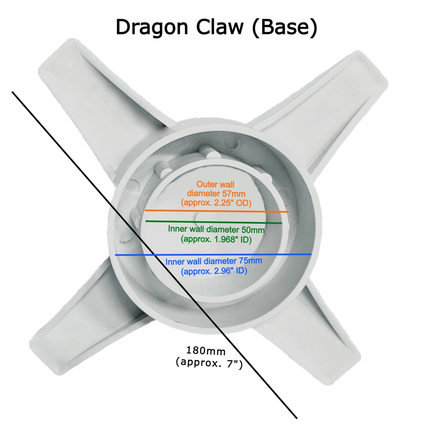 DRAGON CLAW 7" Base + 1 Coupling