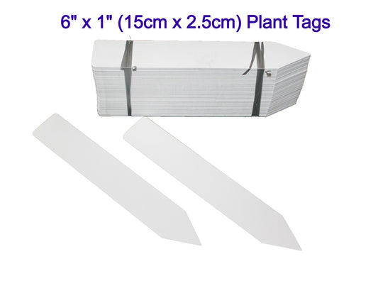 Plant Tags 6 inch White / Nursery Marker / Plastic Waterproof Garden Labels
