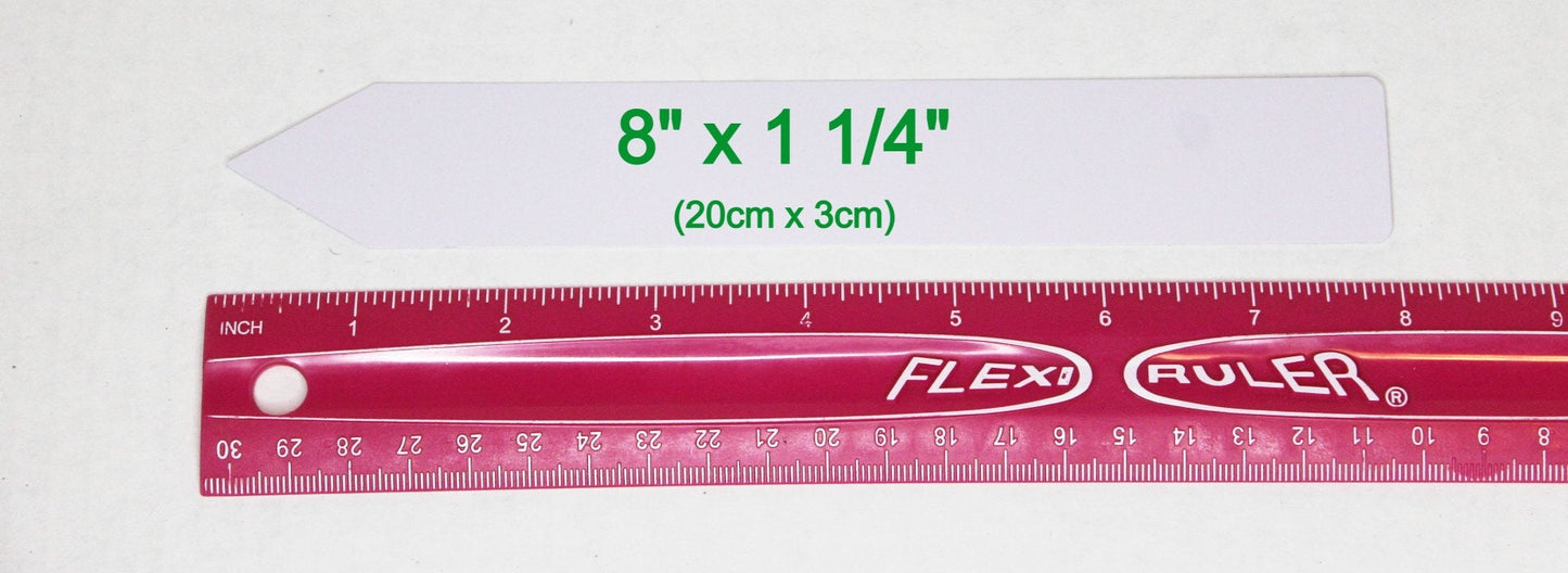 Plant Tags 8 inch White / Nursery Marker / Plastic Waterproof Garden Labels